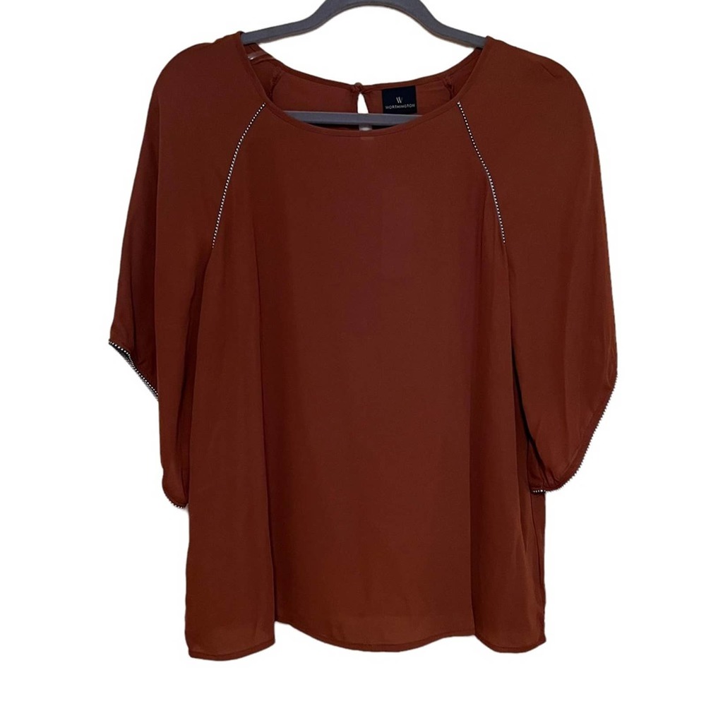 Worthington Blouse Keyhole Back Size Medium NWT